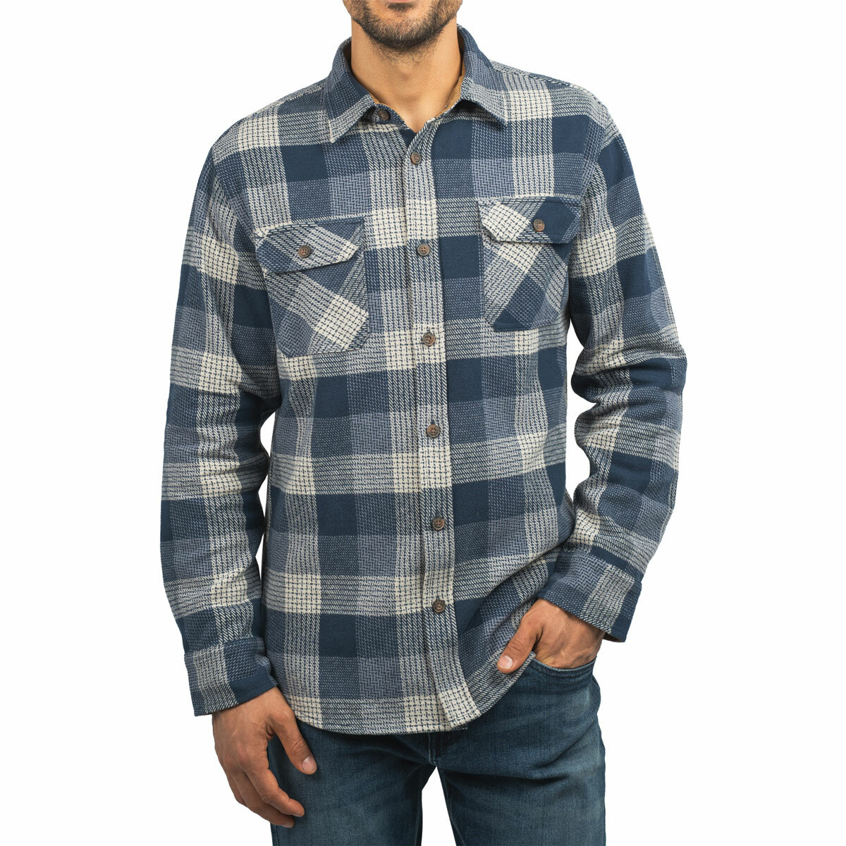 Jachs Mens Flannel Shirt & Thermal 2 Pack in Navy Jachs Mens Flannel Shirt & Thermal 2 Pack in Navy