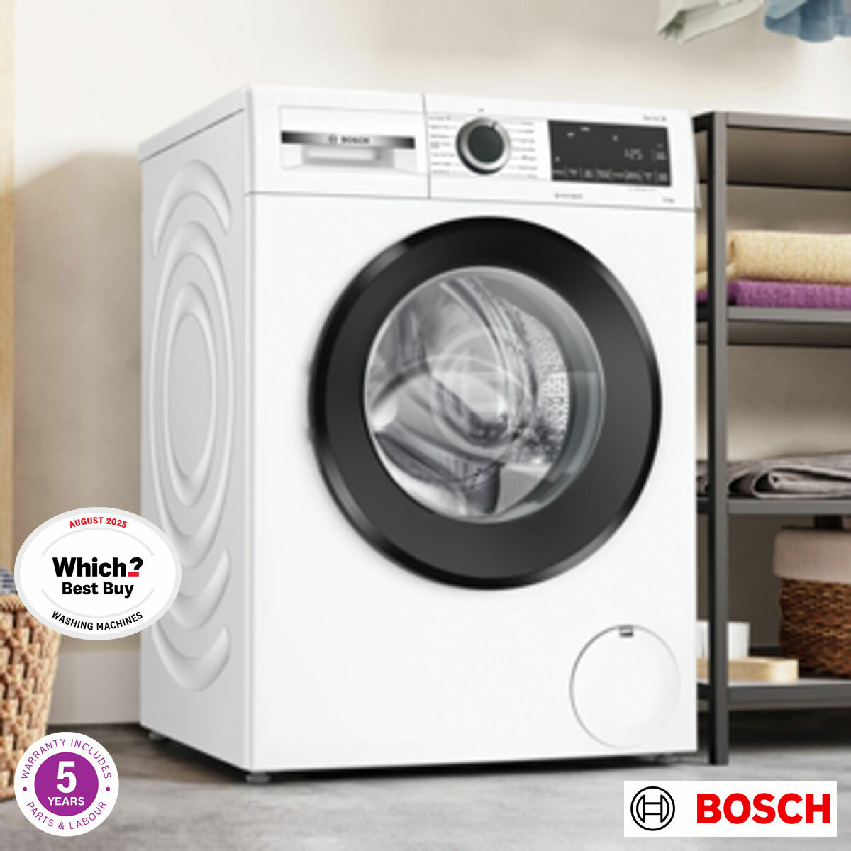 Bosch WGG254Z1GB Series 6, 10kg Washing Machine, A Rated in White