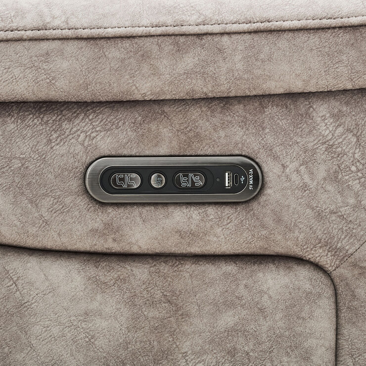 Oscar Grey Fabric Power Reclining Armchair with Power Headrest