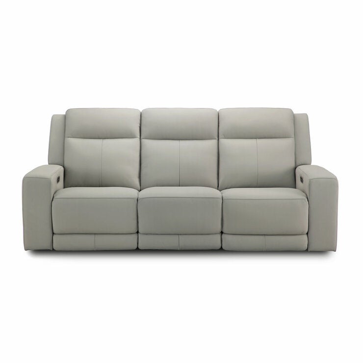 Simon Li Wren Light Grey Leather Power Reclining 3 Seater Sofa with Power Headrest Simon Li Wren Light Grey Leather Power Reclining 3 Seater Sofa with Power Headrest