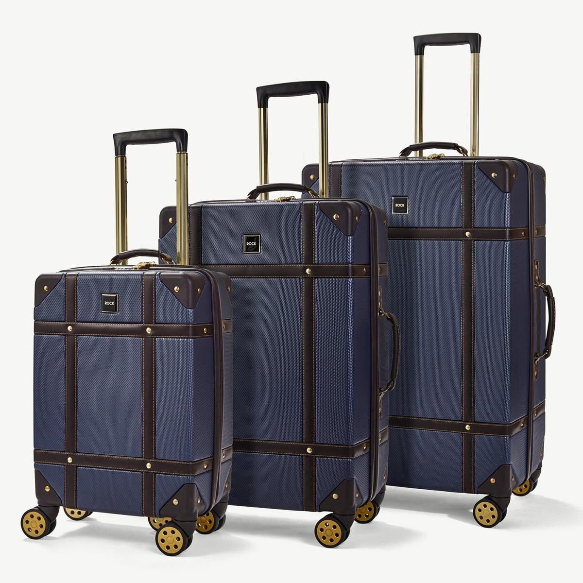 Rock Vintage 3 Piece Hardside Luggage Set in Navy | Costc...