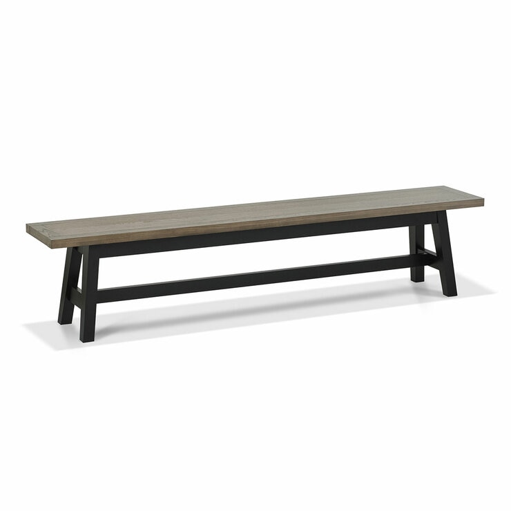 Bentley Designs Camden Weathered Oak & Peppercorn Large Bench, 220cm Bentley Designs Camden Weathered Oak & Peppercorn Large Bench, 220cm