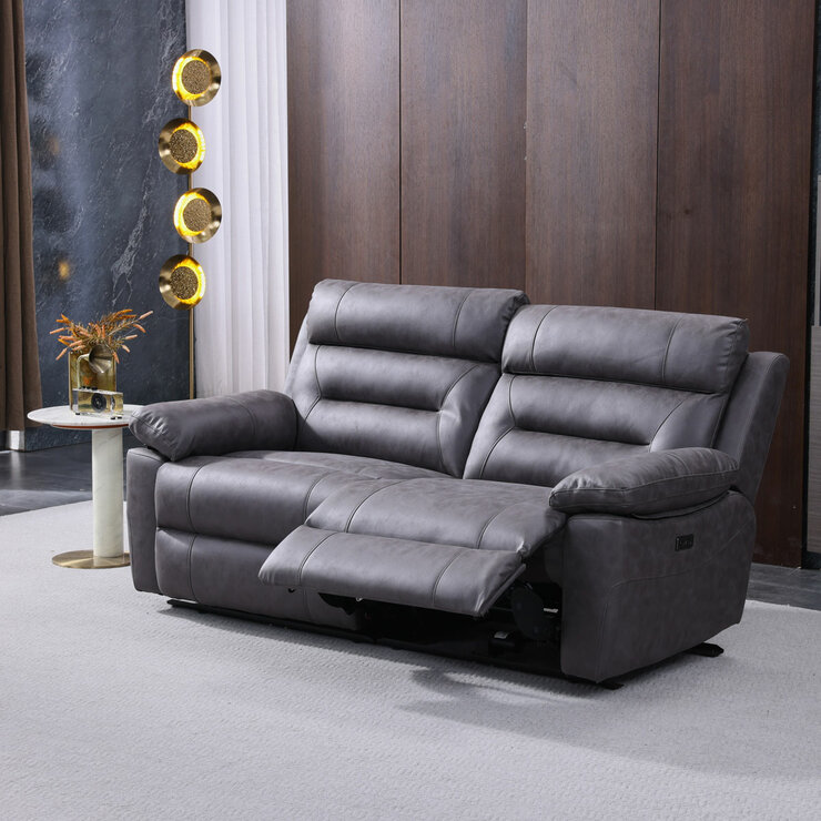Lucca Grey Fabric Power Reclining Large 2 Seater Sofa