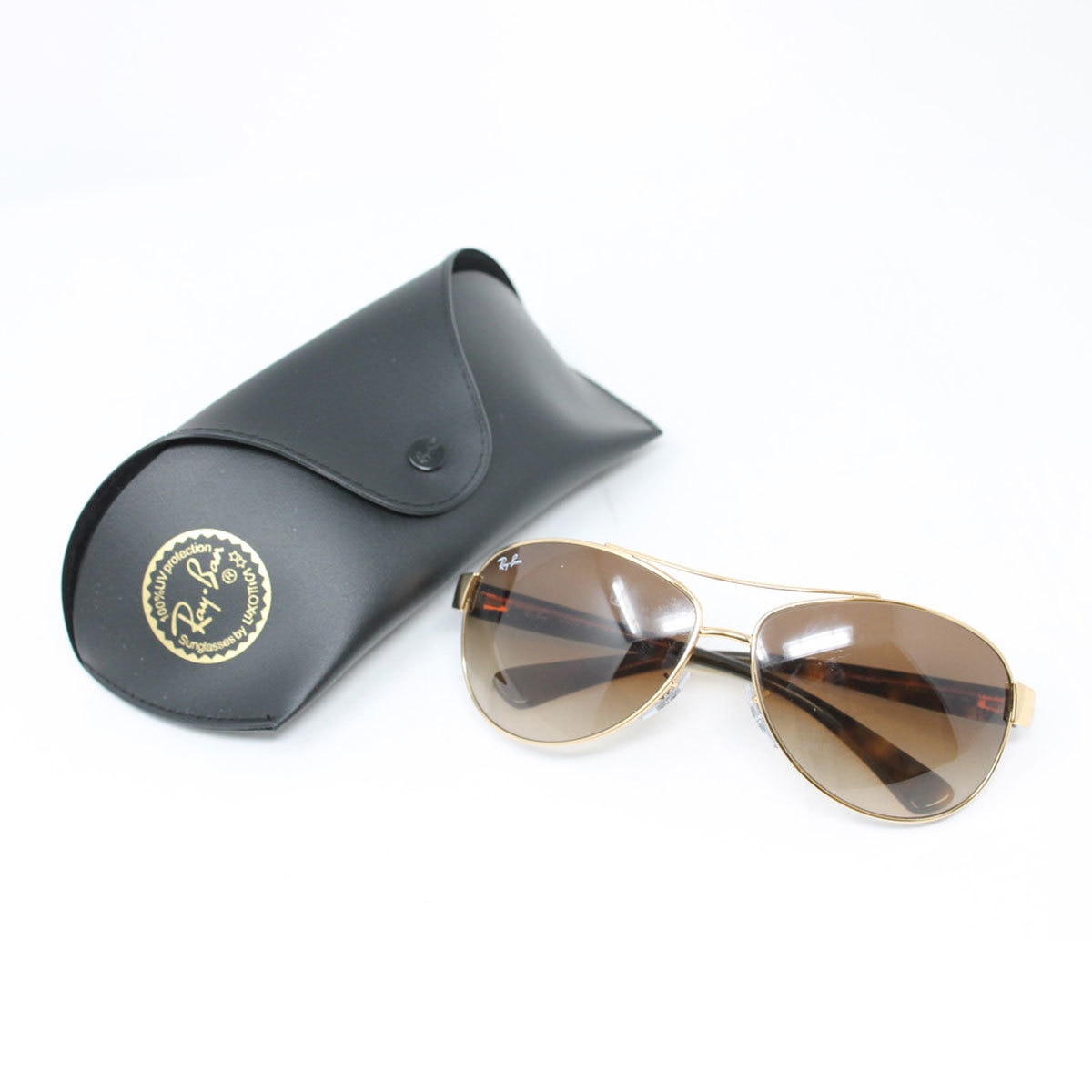 Ray-Ban Aviator Gold & Tortoise Shell Sunglasses with Brown Lenses, RB3386 001/13