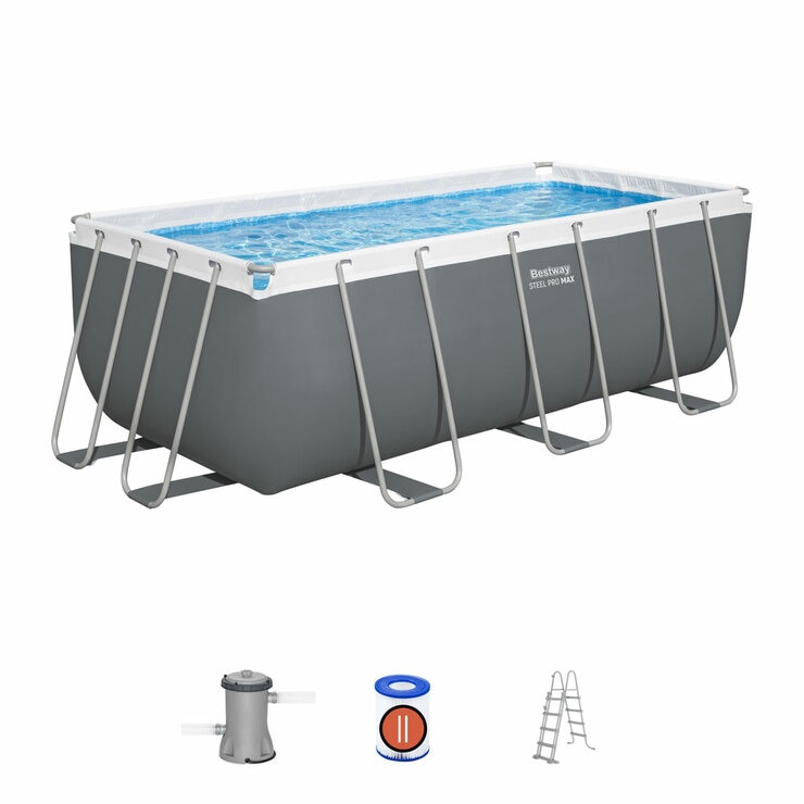 Bestway 13'6" x 6'7" x 48" Steel Pro MAX Rectangular Pool Set