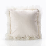 Bowron Long Wool Sheepskin Single Sided Cushion, 35 x 35cm in Ivory
