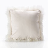 Bowron Long Wool Sheepskin Single Sided Cushion, 35 x 35cm in Ivory