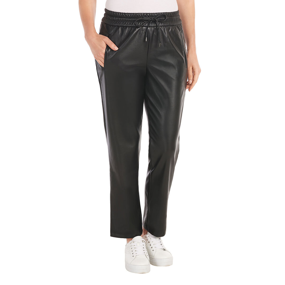 Hilary Radley Faux Leather Pant in Black