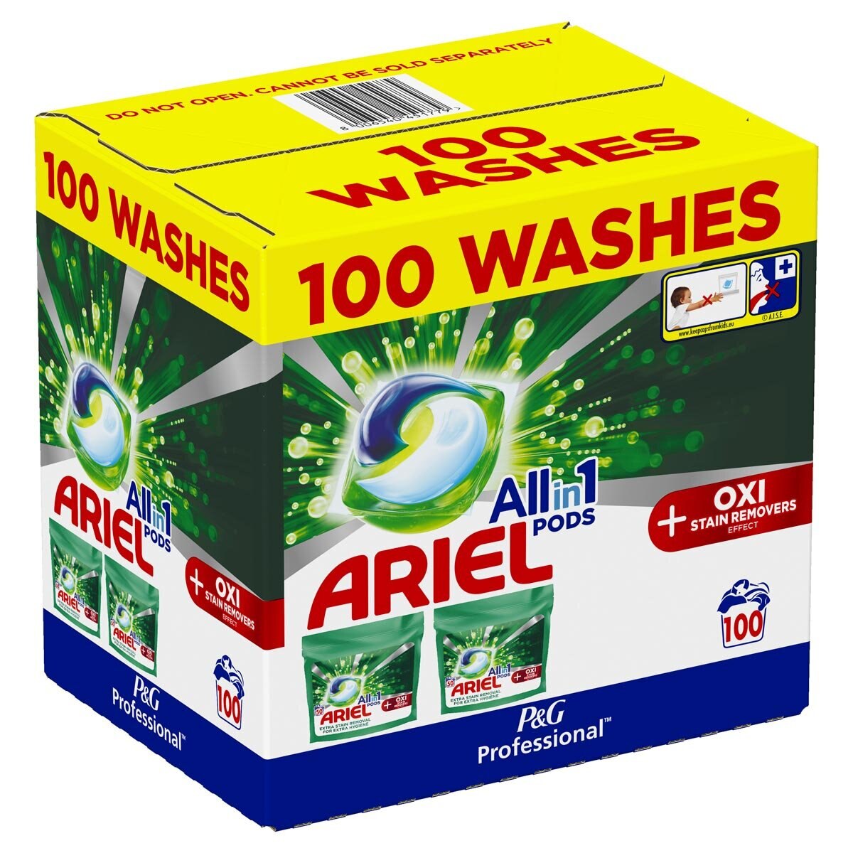 Ariel AllinOne Pods with Oxi Stain Remover, 100 Pods