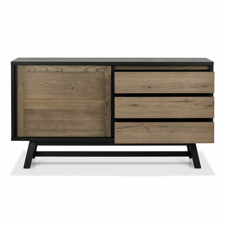 Bentley Designs Camden Weathered Oak & Peppercorn Wide Sideboard