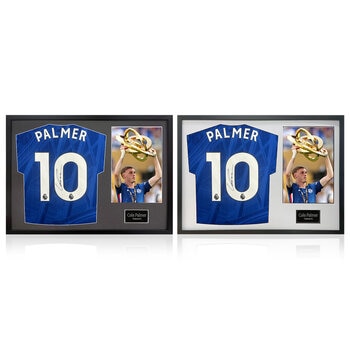 Cole Palmer Signed Framed Chelsea Football Shirt including 1 Photo in 2 Options: White or Black Mount