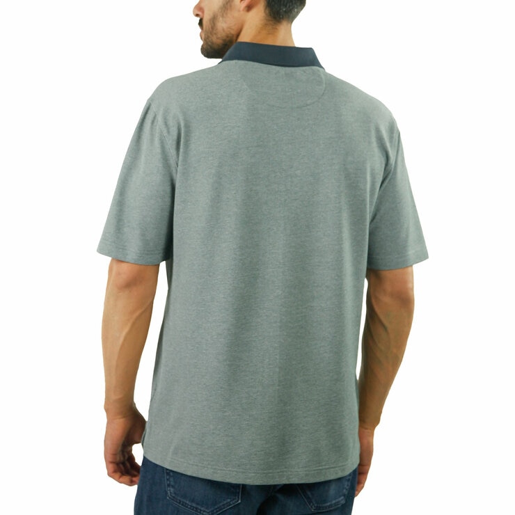 Jachs Mens Lightweight Knit Oxford Polo Shirt in Charcoal