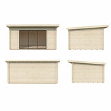 Palmako Lea 44mm Wooden Log Cabin in Dark Grey 14ft 7" x 10ft 8" (4.5m x 3.3m)