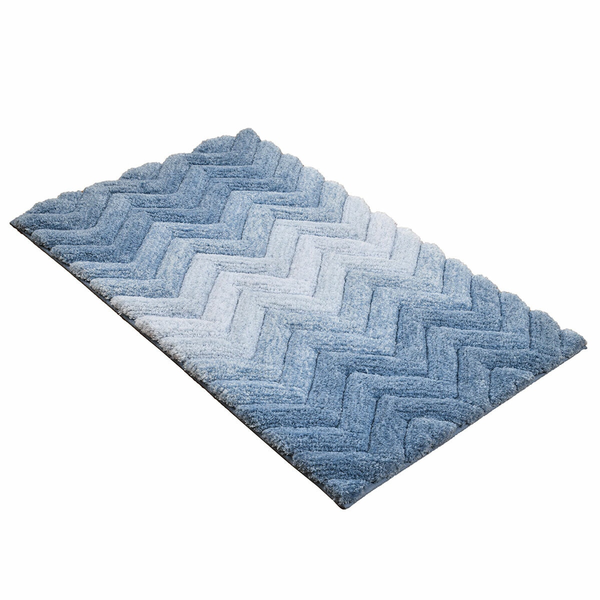 Riviera Home Chevron Blue Ombre Bath Mat, 55 x 91 cm