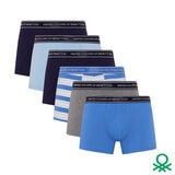 United Colors of Benetton Men's Boxer 6 Pack in Blue