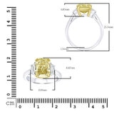 4.56ctw Fancy Intense Yellow Three Stone Diamond Ring, Platinum Dimensions