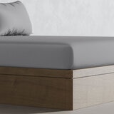 panda bamboo fitted sheet in quiet grey