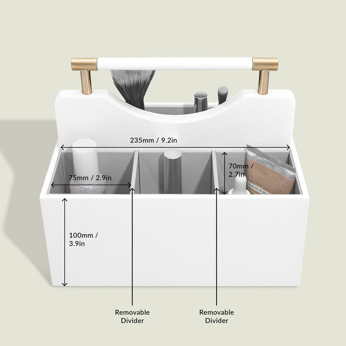 Pebble White Classic Cosmetic Organiser