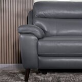 Grace Dark Grey Leather Power Reclining 2 Seater Sofa
