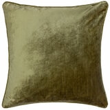 Paoletti Luxe Olive Velvet Feather Fill Cushion 2 Pack, 55 x 55 cm