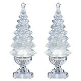 14 Inch (35.6 cm) Lighted Glitter Tree Lamps, 2 pack