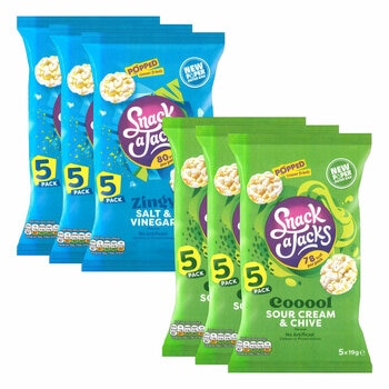 Snack a Jacks Salt & Vinegar & Sour Cream & Onion, 6 x 5 x 19g
