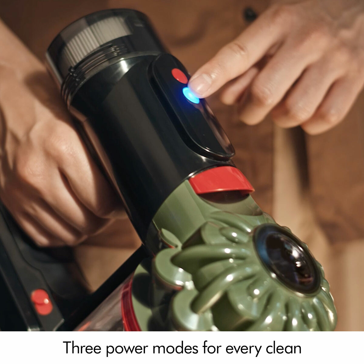 Lifestyle image showing three power modes