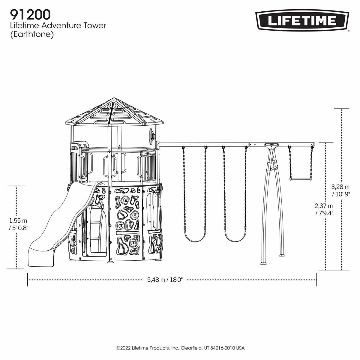 Diagram of the dimensions of the playset (from the front) Diagram of the dimensions of the playset (from the front)