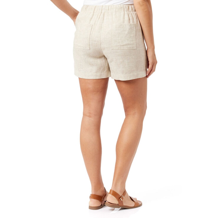 Briggs Ladies Linen Short in Tan - XLarge