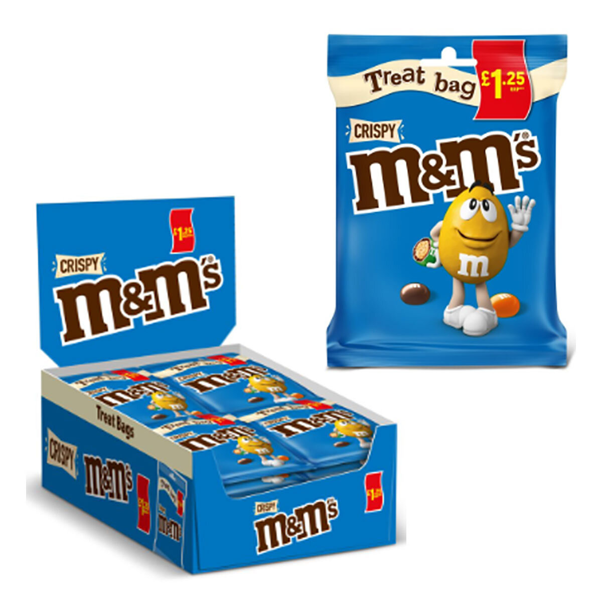 M&M's Crispy Chocolate Treat Bag 77g (16 x 77g) < M&Ms < Large