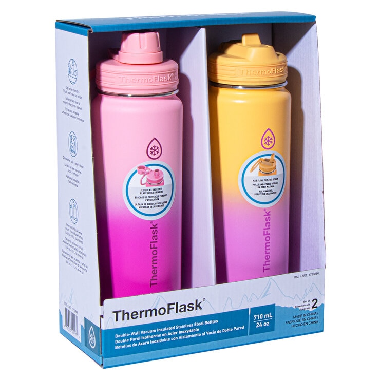 Thermoflask 2 Pack Water Bottle 24oz Sunset Glow & Summer Dream