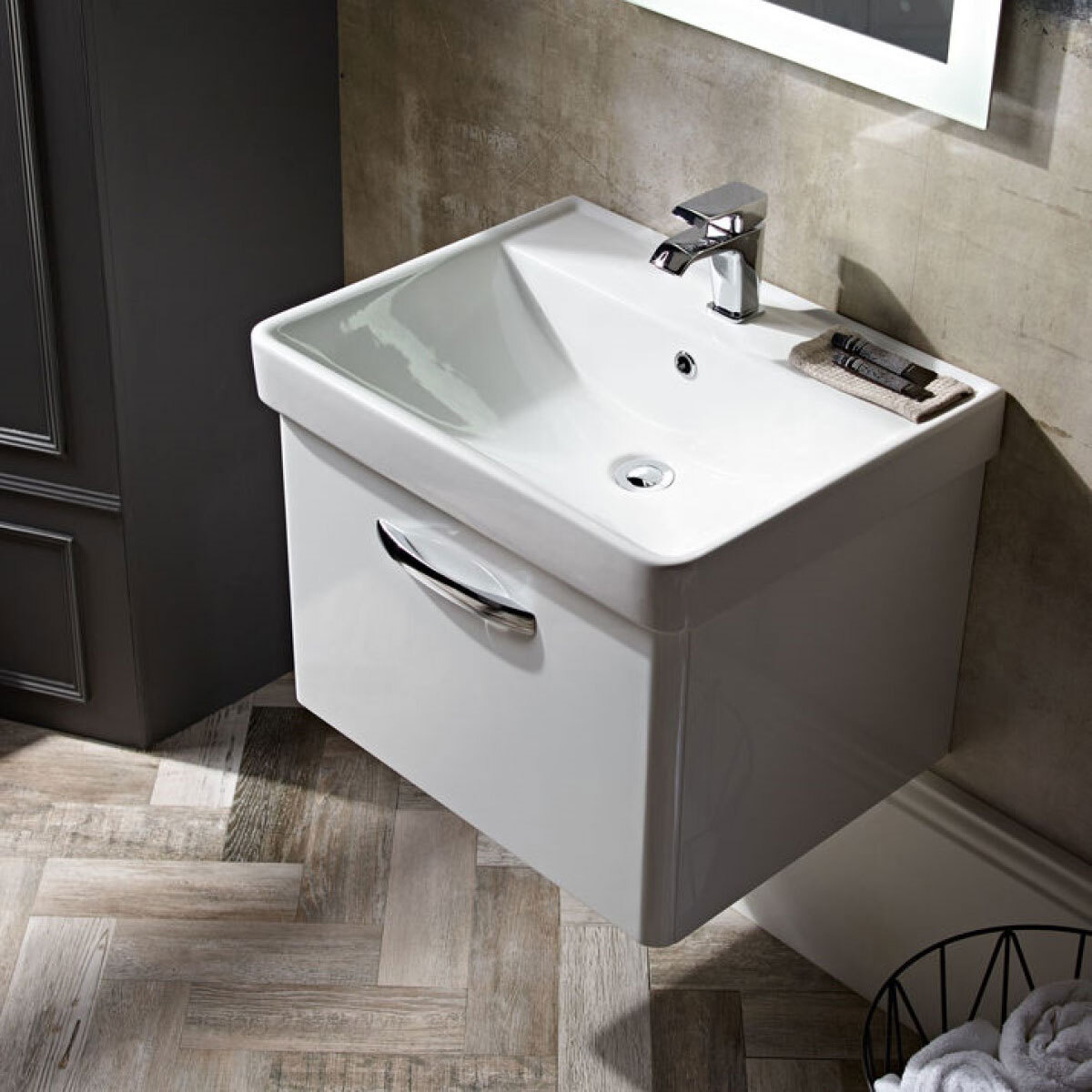 Tavistock Curve 500mm Wall Mounted Vanity Unit in Grey