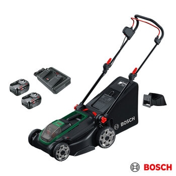 Bosch Rotak 36V (4Ah) 43cm Hand-Propelled Cordless Battery Lawnmower with 2 x 4Ah Battery and Charger