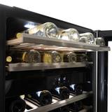 Danby DWC134KD1BSS, 46 Bottle Freestanding, Dual Zone Wine Cooler in Stainless Steel