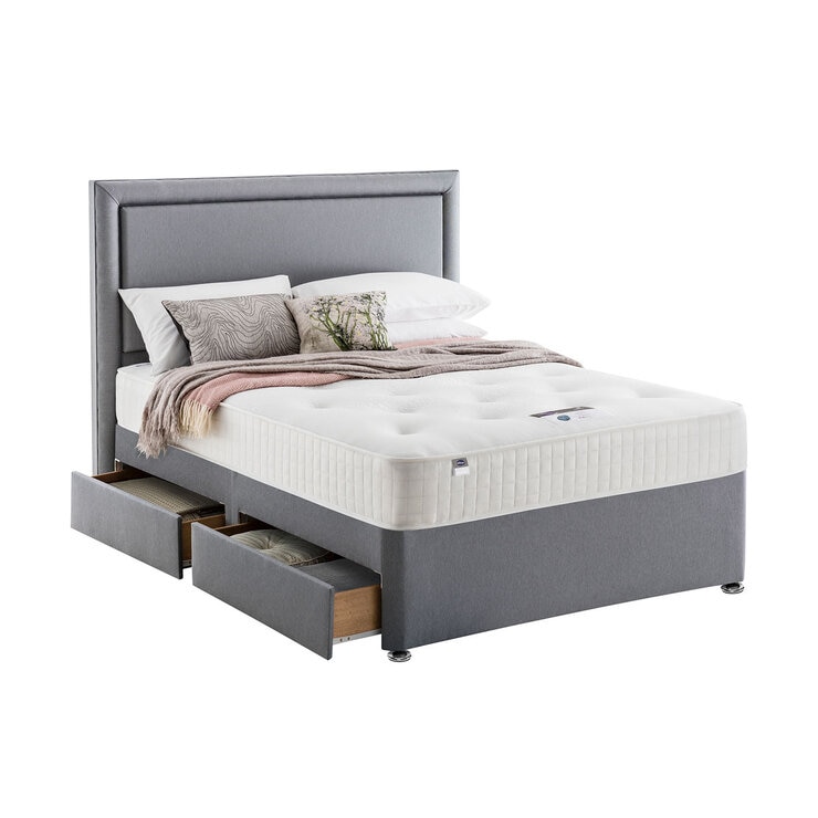 Silentnight 1400 Pocket Ortho Mattress & Slate Grey Divan in 4 Sizes