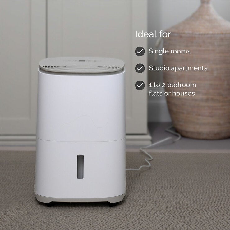 Lifestyle image of dehumidifier ideal for single rooms, studio flats or 1-2 bedroom flats or house Lifestyle image of dehumidifier ideal for single rooms, studio flats or 1-2 bedroom flats or house