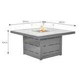 Stone Garden 4 Piece Deep Seating Corner Fire Patio Set in Grey