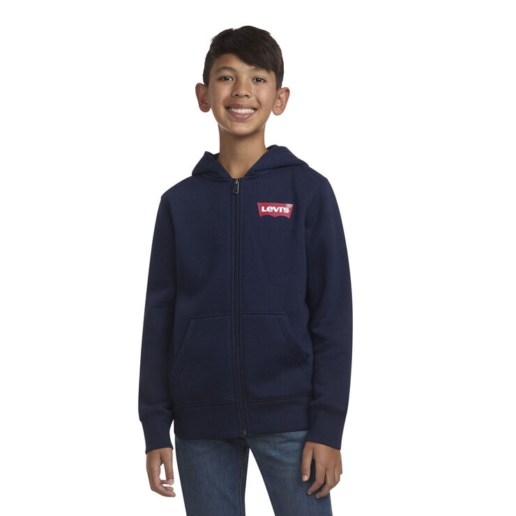 Levi Youth Zip Up Hoodie in Navy, 10-12 Years