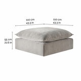 Aiden & Ivy Sereen Beige Fabric Ottoman
