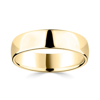 6.0mm Luxury Court Wedding Ring, 18ct Yellow Gold