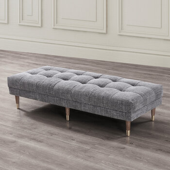 Isla Grey Fabric Ottoman