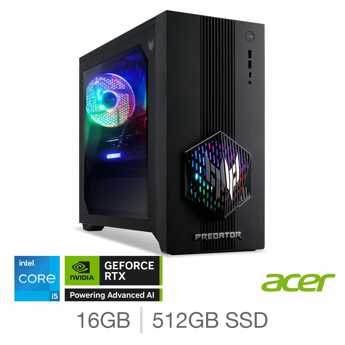 ACER Predator Orion 3000, Intel Corei 5, 16GB, 512GB, NVIDIA Ge Force 5060 Gaming Desktop, DG.E4UEK.001