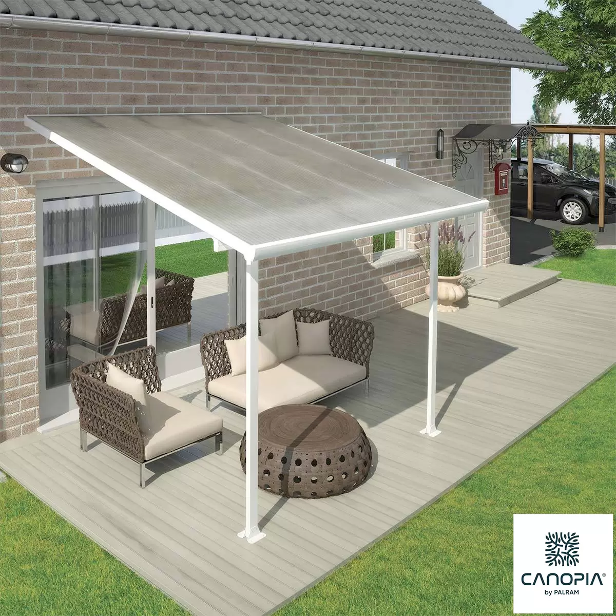 Palram Canopia Feria 3 Veranda Patio Cover in White, 3 x 3.05m