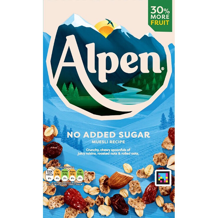 Alpen No Added Sugar Muesli, 2 x 950g