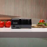Lifestyle image of GRAEF knife sharpener on kitchen counter top Lifestyle image of GRAEF knife sharpener on kitchen counter top