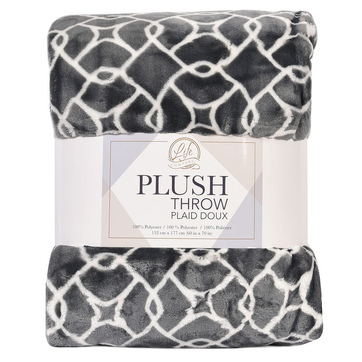 Life Comfort Plush Throw In 5 Styles 152 X 177 Cm Costco Uk