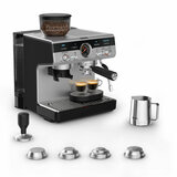 Left side profile of Krups Precision Coffee Machine with all attachments