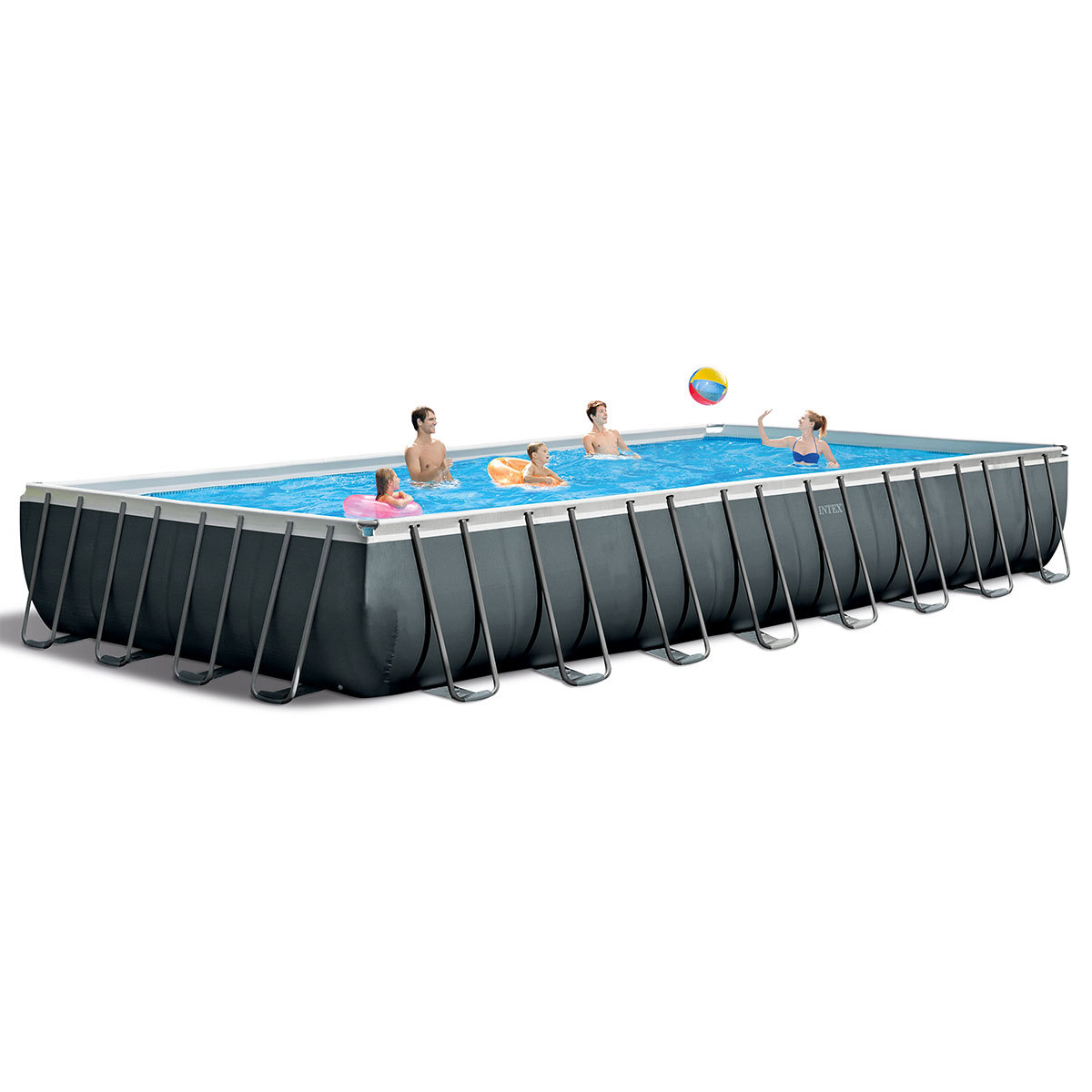 Intex 32ft (9.8m) x 16ft (4.9m) Ultra XTR Rectangular Frame Pool with Sand Filter Pump, Saltwater System and Accessories