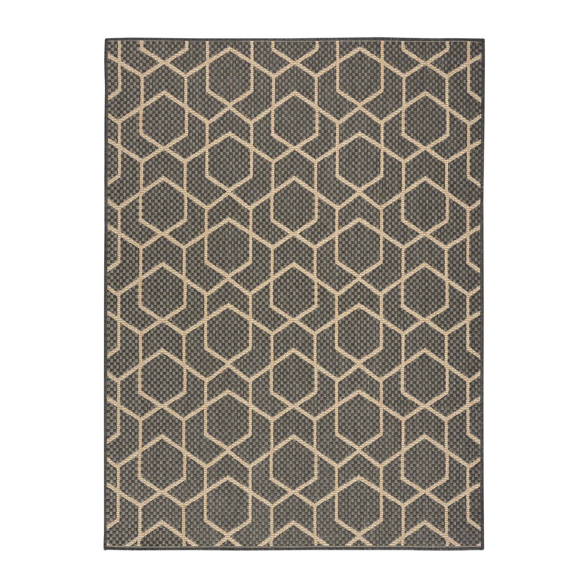 Nourison Horizon Geometric Indoor / Outdoor Rug in 2 Sizes, Charcoal