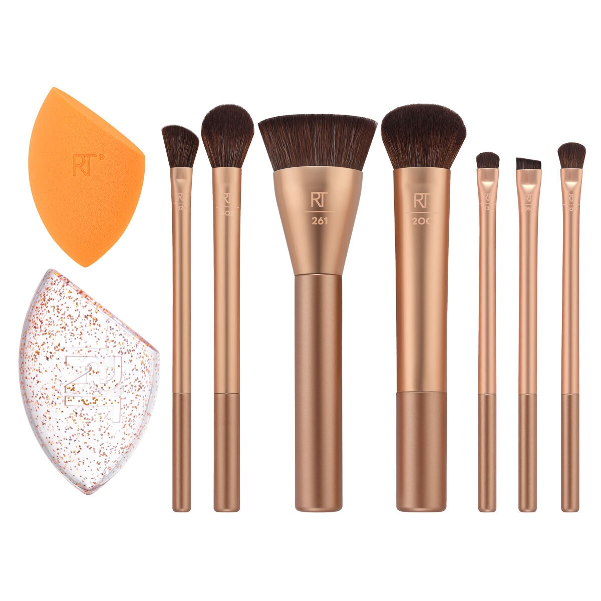 Real Techniques, Wrapped in Glow Brush & Sponge Kit 9 Piece Gift Set